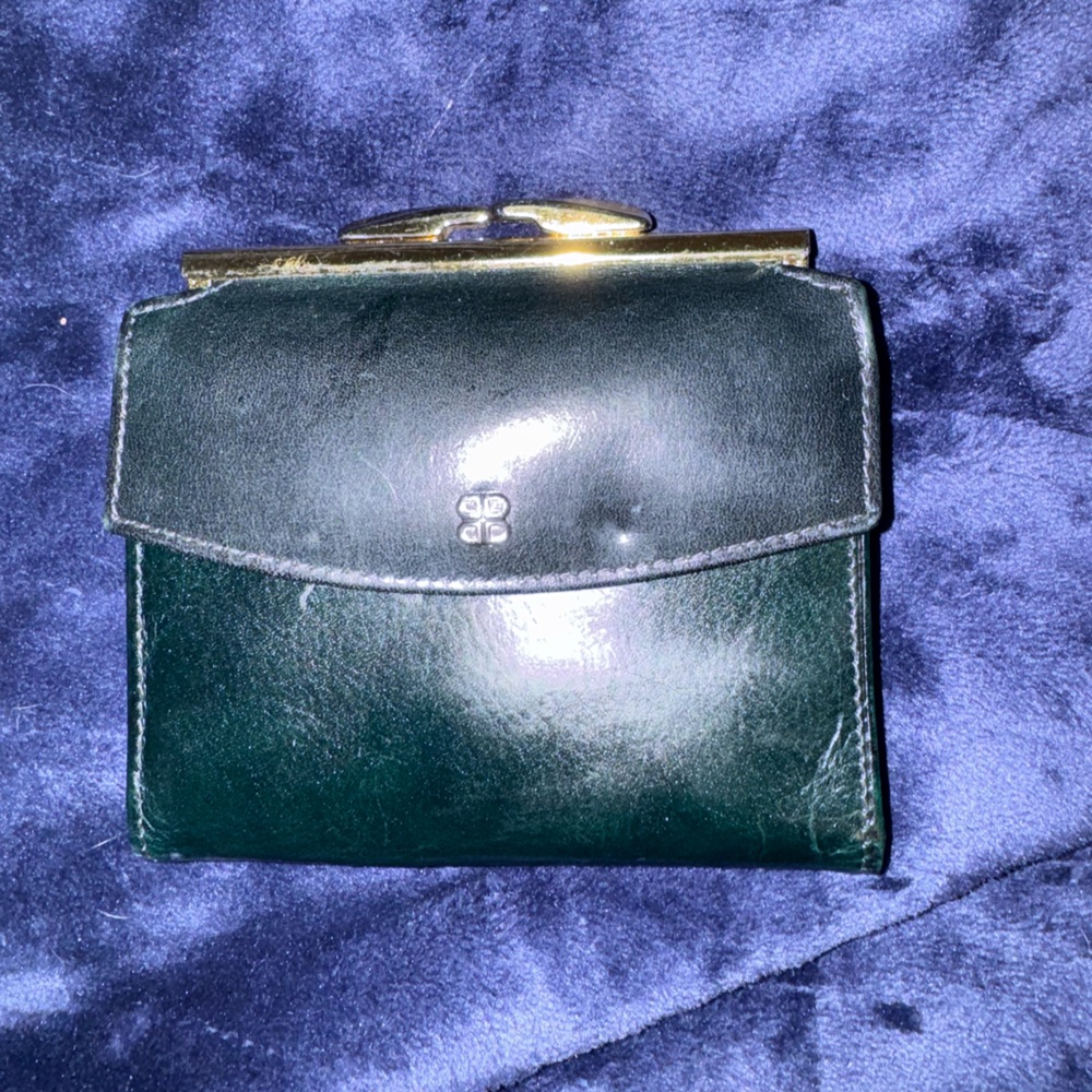 Bosca black Leather Wallet with Gold Clasp
